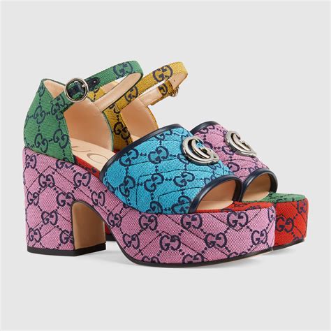 Gucci platform sandals colorful